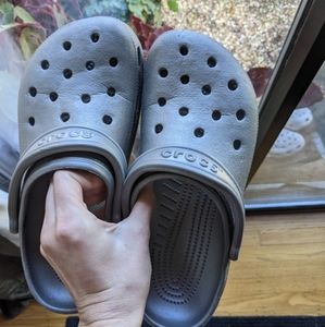 Classic silver metallic crocs 8 men 10 women